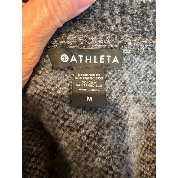 Athleta Westlake Textured Cardigan Sweater in Fog Camo Cool Women's M - Picture 9 of 12